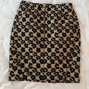 Ann Taylor cheetah floral pencil skirt